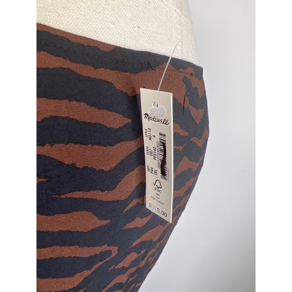 MADEWELL Black V-Neck Mini Dress in Abstract Animal NWT Size 4 - Picture 10 of 10